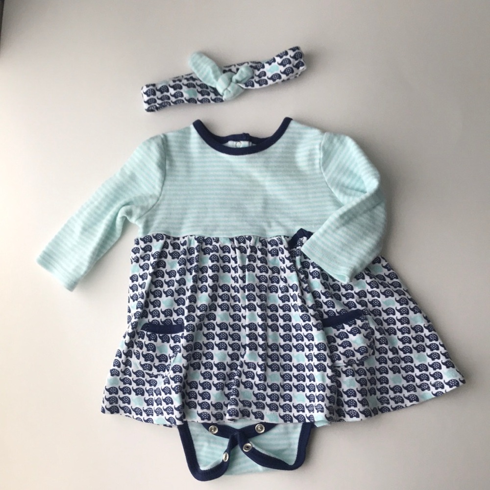 Offspring 6 month romper dress with headband